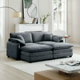 thumbnail image 3 of CoSoTower Two-Seater Theater Sofa with 2 Footrest, 2-Seater Sofa with Ottoman for Small Living Spaces,Grey Corduroy, 3 of 9