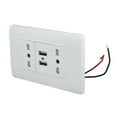 White Embedded Italy Chile Plug Usb C Wall Socket, 16A Power Strip
