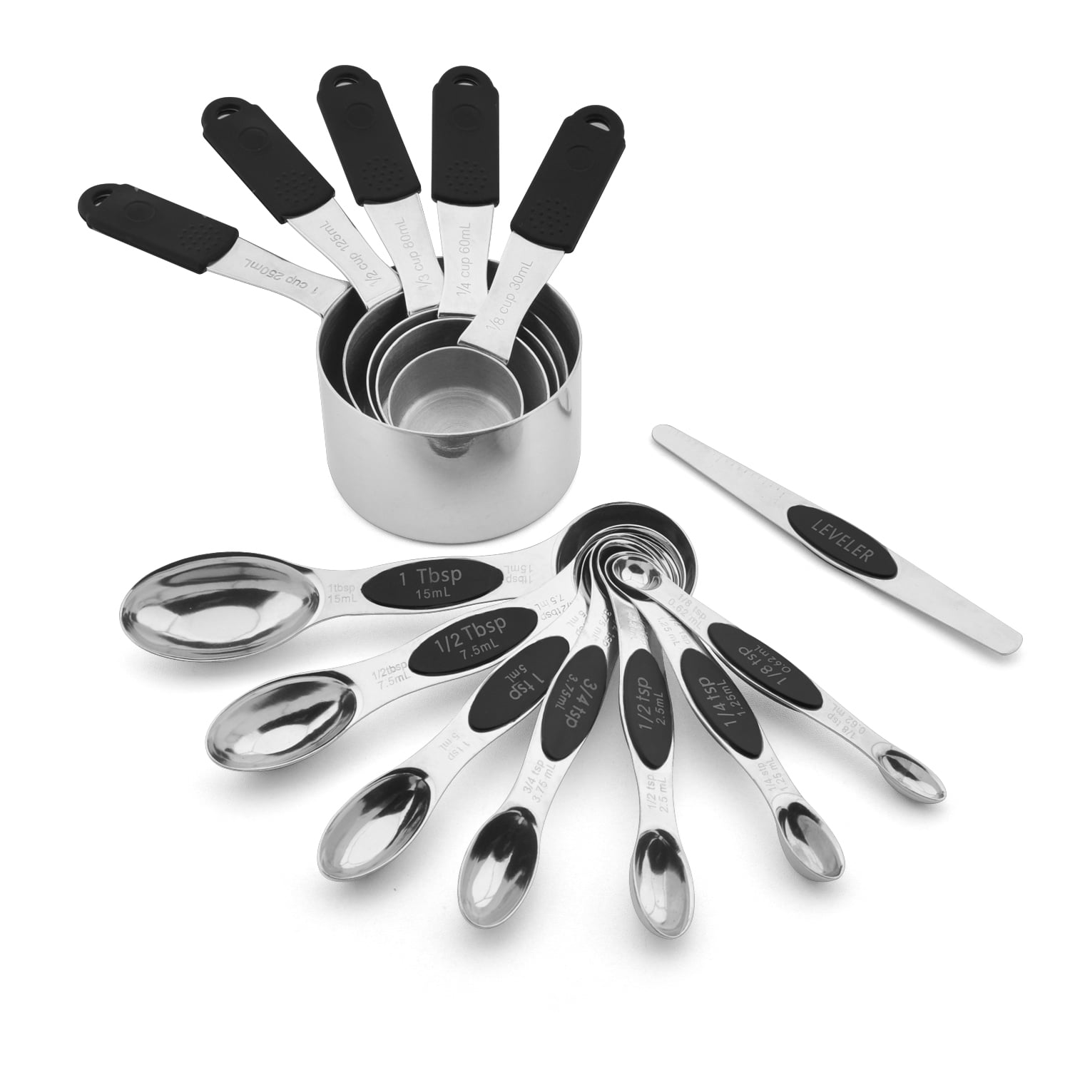  E-HQCLIFE Measuring cups and spoons set, 304 Stainless steel  measuring cups, 8 Pcs magnetic measuring spoons, 7 Pcs metal measuring cups  for Cooking & Baking: Home & Kitchen