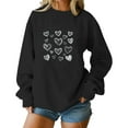 thumbnail image 4 of YueHuiYing Women's Round Neck Valentine's Day Heart-Shaped Printed Long Sleeved Top Lover Day Sweatshirt, 4 of 5