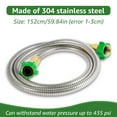 thumbnail image 2 of Short Garden Hose 3FT 5FT US 304 Stainless Steel Garden Leader Hose with Female to Female Connector Leakproof Outdoor Flexible Water Hose 435PSI Max, 2 of 7