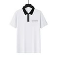 thumbnail image 4 of ohmzyzo Mens Polo Shirts Quarter Zip Short Sleeve Shirts Casual Classic Lightweight Golf Collared Shirt with Pocket White XXL, 4 of 8