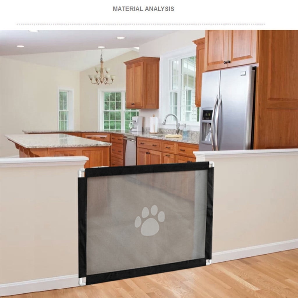Wovilon 39.4 "*31.5"Portable Mesh Baby Gate,Black Mesh Magic Pet Dog Gate for Stairs/Doorways/Hallways Easy-Install Child's Safety Gates Folding for Indoor Safety Gate Install Anywhere for Dogs