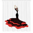 thumbnail image 3 of Ambesonne Spanish Shower Curtain, nco Woman Folkloric, 69"Wx75"L, Charcoal Grey Vermilion, 3 of 3