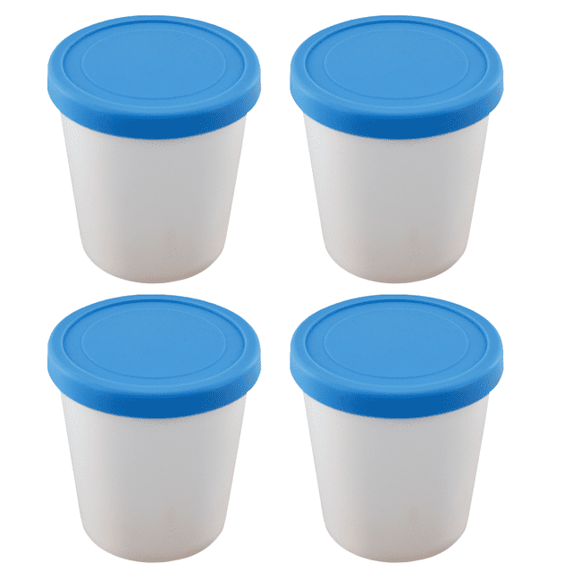 Mini Tubs Set of 4, Tight-Fitting Silicone Lid, Easy Stacking Reusable Ice Cream Container