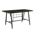 thumbnail image 5 of Counter Height 7pc Set Table w/ Wine Rack Glass Insert Top 6x Swivel Counter Height Black Chairs Dining Room Furniture, 5 of 7