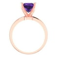 thumbnail image 4 of Clara Pucci 14K Rose Gold Solid Gold Amethyst Solitaire Anniversary Ring for Women - 2 cttw Princess Cut, 4 of 8