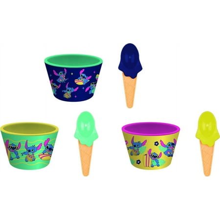Stitch Ice Cream Bowl & Spoon - Yellow/Green