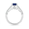 thumbnail image 2 of ANGARA Natural Split Shank Square Sapphire Ring with Diamond Accents in 14K White Gold for Women (Size-5mm) | September Birthstone, Anniversary, Jewelry Gift for Women | Natural Blue Sapphire Ring, 2 of 8