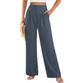 thumbnail image 5 of MYAOYI Women's Stretchy Drapey Office Work Wide Leg Dress Trousers, 5 of 8