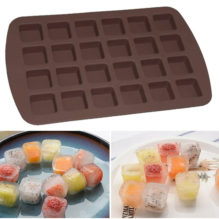 SILIVO Silicone Brownie Pan with Dividers - 2 Pack 12-Cavity Non-Stick  Silicone Molds for Brownie Bites, Fudges and Minecraft Cakes