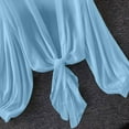 thumbnail image 4 of Abomasnow Women's Tie Front Tops Bow Sheer Lantern Long Sleeve Blouse Fashion Spring Summer Outfits 2025, 4 of 7