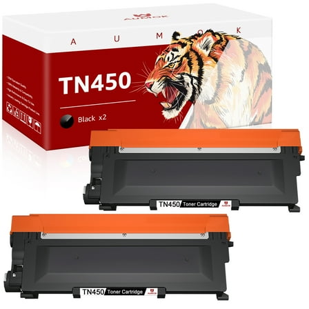 2-Pack TN450 TN420 Compatible Toner for Brother TN-450 TN450 TN420 to Use With MFC-7360N DCP-7065DN IntelliFax 2840 2940 MFC-7860DW MFC-7460DN HL-2270DW MFC7240 Printer Ink Black