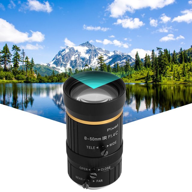Lente De Cámara, Lente Con Montura C Teleobjetivo De Seguridad 8-50 Mm 3MP 1/2 Para Cámaras De Seguridad Con Alto Zoom