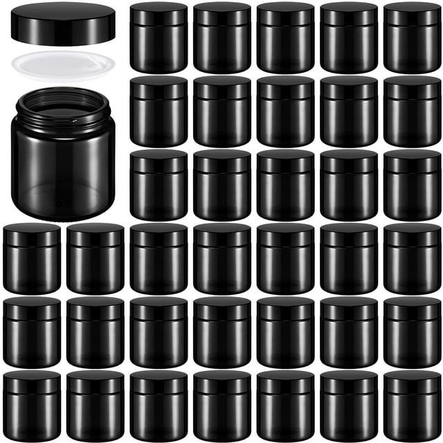 Frascos de vidrio Norme de 4 oz/120 ml con tapas a prueba de fugas, 36 unidades, negros