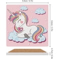 thumbnail image 2 of GZHJMY Square Drink Coasters, 6 Pcs Beautiful Unicorn on Clouds with Stars Absorbent Ceramic Coffee Coasters for Drinks with Cork Base Housewarming Gift for Home Decor, 2 of 6