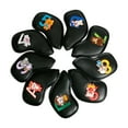 thumbnail image 4 of 9Pcs PU Leather Golf Iron Headcover Set Golf Club Head Cover Protector Equipment Black, 4 of 8