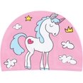thumbnail image 1 of Gorro de natación para piscina - Niños, niñas y niños - Tela de PU suave y cómoda - Fácil de poner, 1 of 4