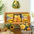 thumbnail image 2 of Summer Pillow Covers 16x16 Inch Set of 4, Floral Just Bee You Home Sweet Home Black Yellow Farmhouse Decorative Throw Pillowcases for Home Sofa Couch Decoration G533-16, 2 of 5