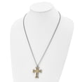 thumbnail image 4 of Stainless Steel Necklace with Pendants Chain Polished Black and Yellow IP-plated Cross 24in 24 inch, 4 of 5