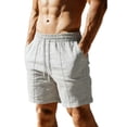 thumbnail image 2 of Men's Casual Linen Shorts with Drawstring Waist and Side Pockets, 2 of 6