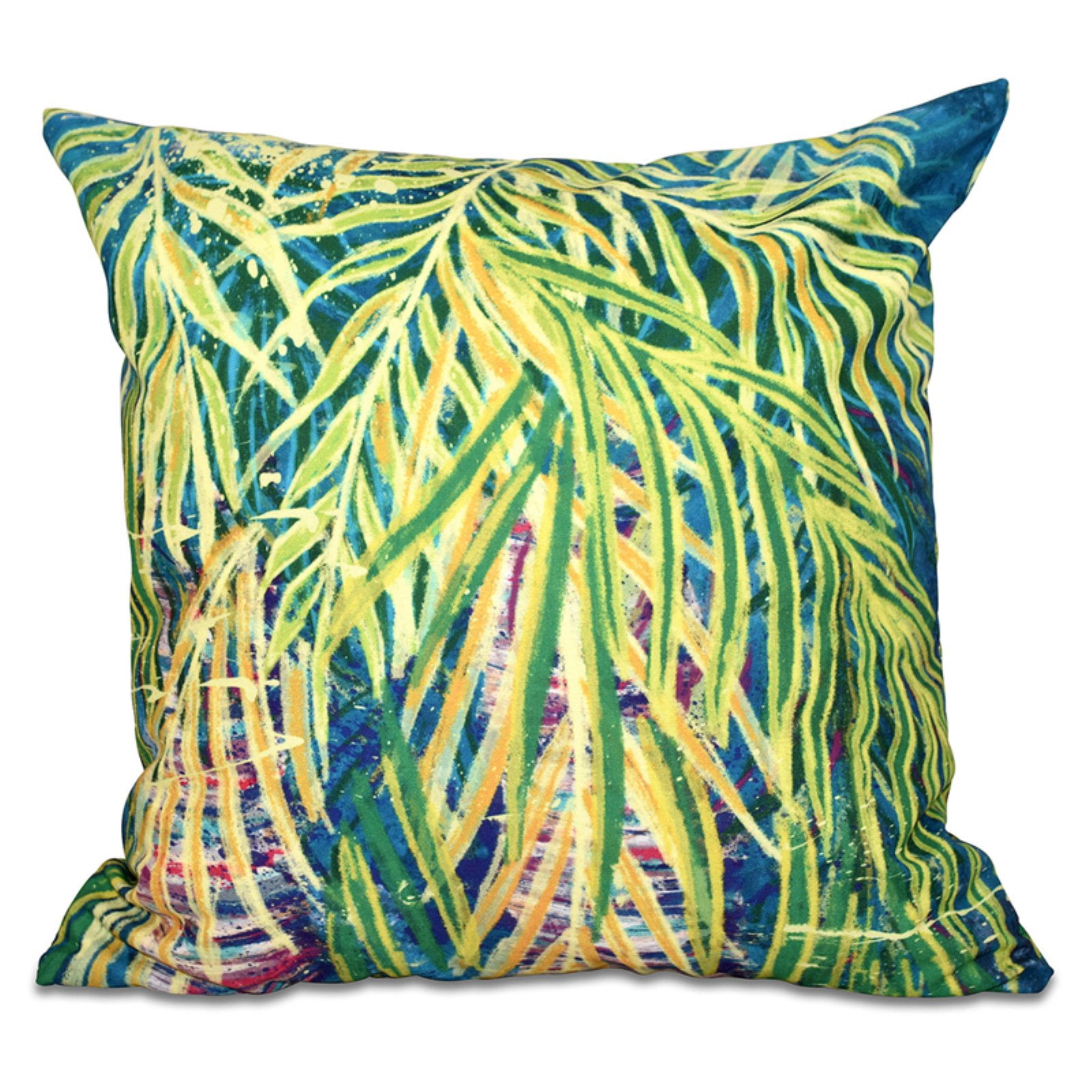 Simply Daisy 16" x 16" Malibu Floral Print Pillow, Dark Blue