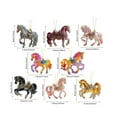 thumbnail image 3 of Gallickan Christmas Horse Ornaments, 8 Pcs 2D Acrylic Hanging Set, Flat Animal Tree Decor, for Vehicle and Holiday Display, 3 of 8