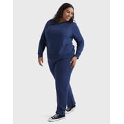 Plus Size Just My Size Fleece Crew Sweatshirt Color: Navy Heather Size: 4X