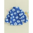 thumbnail image 4 of Wassery Toddler Baby Girls Fleece Jacket Little Girls Long Sleeve Stand Collar Flower Print Coat 6M 12M 18M 24M 3T 4T Kids Girls Fall Winter Warm Outerwear, 4 of 9
