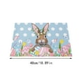 thumbnail image 3 of Binwennn Motif de Lapin de Pâques et d'Oeuf en Lin Imprimé Cuisine Salle à Manger Napperon Décoratif Isolé (9) Grands Napperons Ronds 4 Napperons Rigides Napperon Rond Transparent pour Tout-Petit Napperons Rigides d'Intérieur, 3 of 7