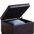 thumbnail image 2 of 15" Tall Wood and Leather Storage Ottoman,Brown,Brown Wood Furniture Primary Living Space Ottomans, 2 of 5