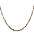 thumbnail image 2 of 925 Sterling Silver Rope Chain Styles Necklace And Rose Vermeil 2.5 mm Diamond-cut 18 inch, 2 of 4