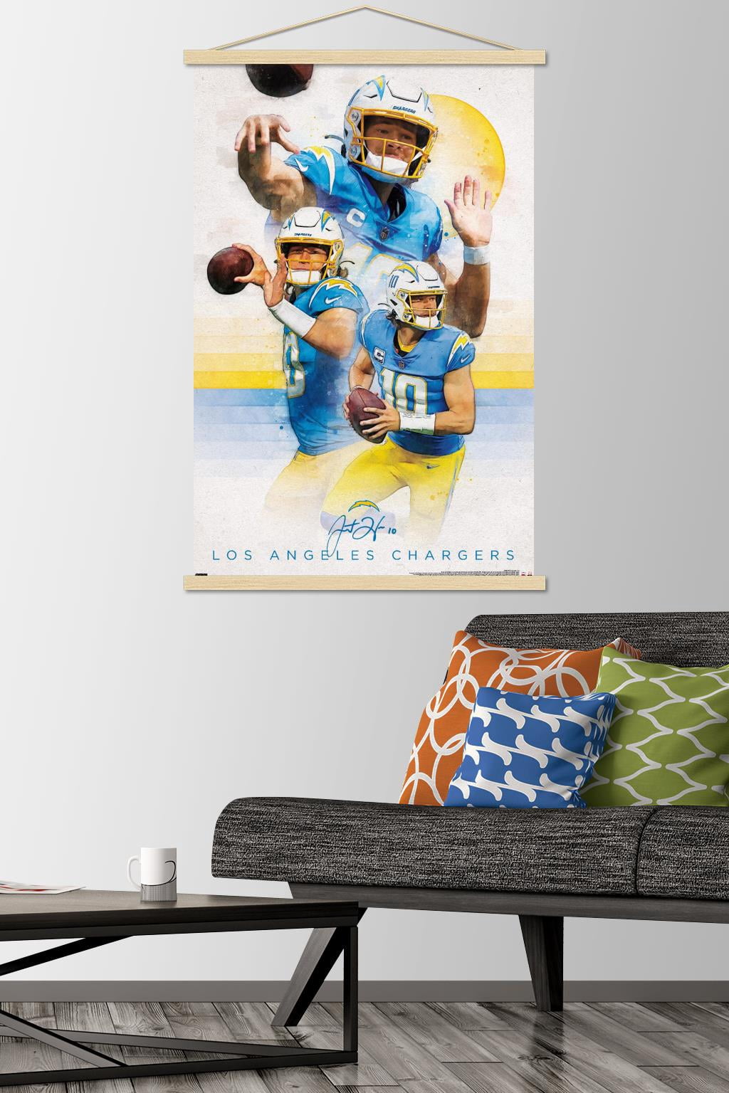 NFL Los Angeles Chargers - Justin Herbert 22 Wall Poster with Magnetic Frame, 22.375" x 34"