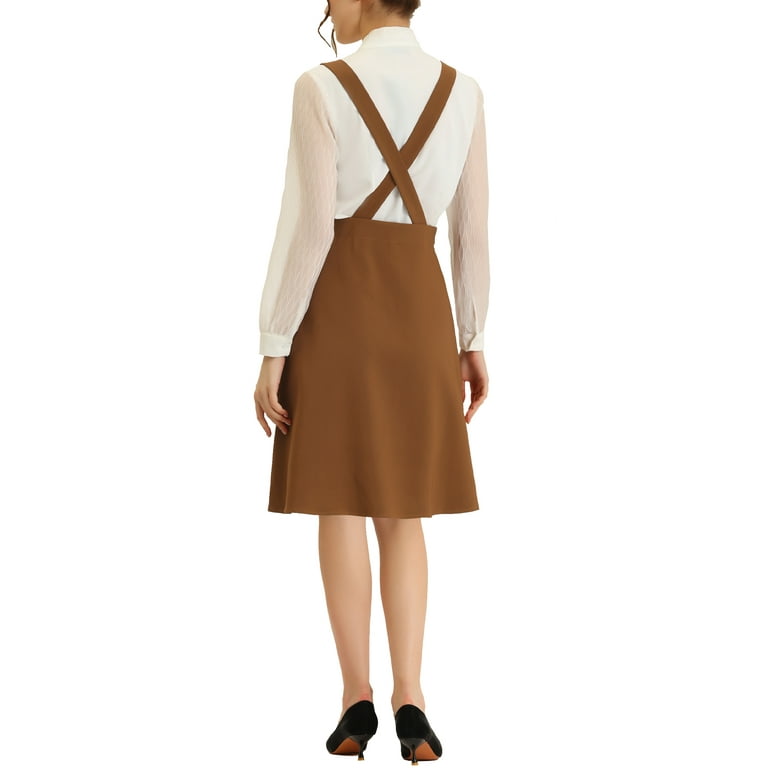 Double breasted best sale pinafore dress