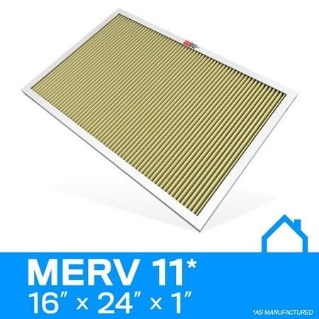 

K&N 16x24x1 AC Furnace Air Filter; Lifetime Washable Reusable Filter; Merv 11; Filters Allergies Pollen Smoke Dust Pet Dander Mold Smog and More; Breathe Clean Fresh Air: HVC-11624