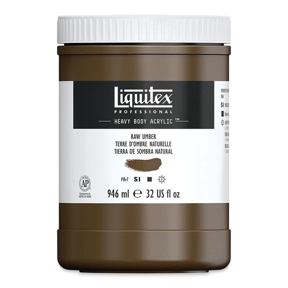 Liquitex Heavy Body Artist Acrylics - Raw Umber, 32 oz Jar