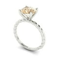 thumbnail image 2 of Solitaire Engagement Ring for Women - 2ct Natural Morganite in 14K White Gold Promise Ring, 2 of 5