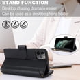 thumbnail image 4 of Allytechgroup Wallet Case for Apple iPhone 11 Pro,  Retro [1 Zipper Pocket + 6 Cards Slots] Hand Wrist Shoulder Strap Stand Shockproof iPhone 11 Pro Cover Case for Girls Women, Black, 4 of 8
