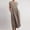 Khaki, variant on Ichaunyi Summer Dresses Women Solid Sleeveless O-Neck Maxi Pockets Linen Loose Baggy Kaftan Long Dress