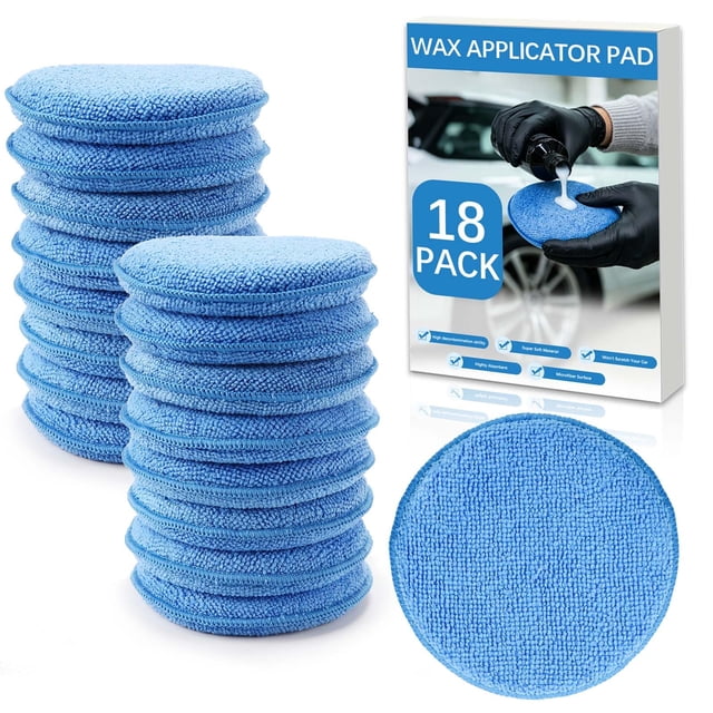 Almohadillas aplicadoras de cera para auto HeatPure, paquete de 18, 12,5 cm