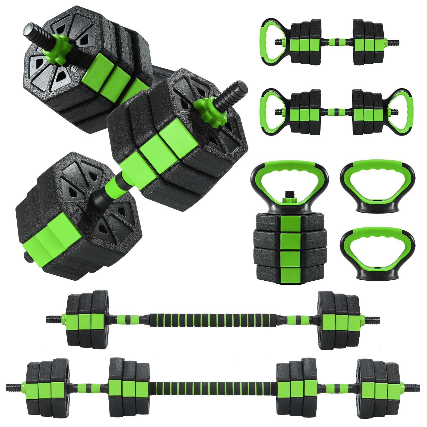 Yeshouse Adjustable 5-in-1 Dumbbells, 66/88lbs Weights Set, Converts to Barbell, Kettlebell & Push-Up Stand