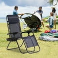 thumbnail image 6 of Set of 2 Zero Gravity Chairs Portable Lounge Patio Chairs Folding Zero Gravity Recliner with Pillow & Cup Holder for Patio, Poolside, Camping, Blue, 6 of 7