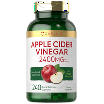 Apple Cider Vinegar Capsules | 2400mg | 240 Count for Men and Women | by Carlyle