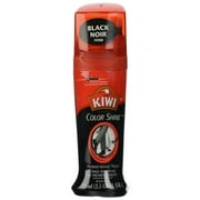 KIWI Instant Shine & Protect, Black Liquid Shoe Polish, 2.5 oz (1 Bottle with Sponge Applicator), Pack of 2