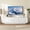 White, variant on UZUGUL 2-Door 2-Drawer Walnut TV Stand, Flowing Wave Pattern, Hidden Cord Management, for Cozy Family Room