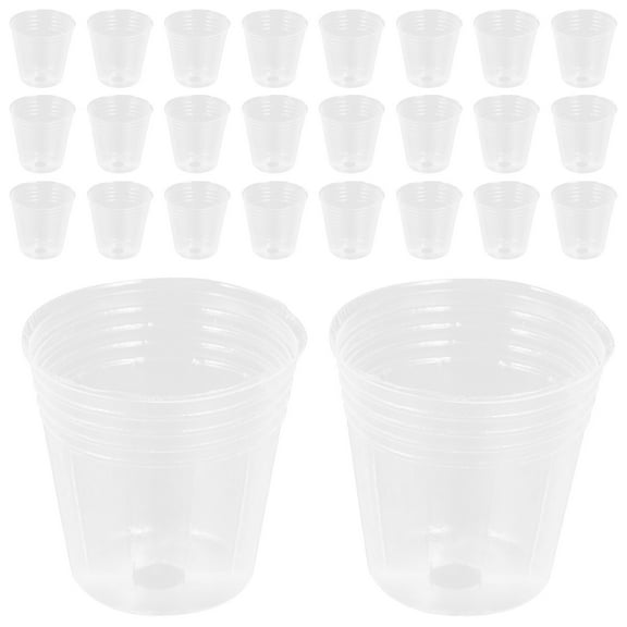 BESTOYARD 50Pcs Clear Plastic Plant Pots with Drainage Ideal for Home Gardening and Landscape Plants