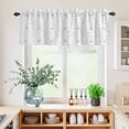 thumbnail image 5 of 3 Piece Kitchen Curtains and Valances Set Coffee Cafe Curtains 36 Inch Length White Grey Modern Concise Cup Farmhouses Valance & Tier Curtain for Living Room Bedroom Small Window 54"x18"+27"x36"*2, 5 of 6