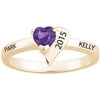 Freestyle, 14K Gold over Sterling Crystal Heart Class Ring, Personalized, High School or College Graduation