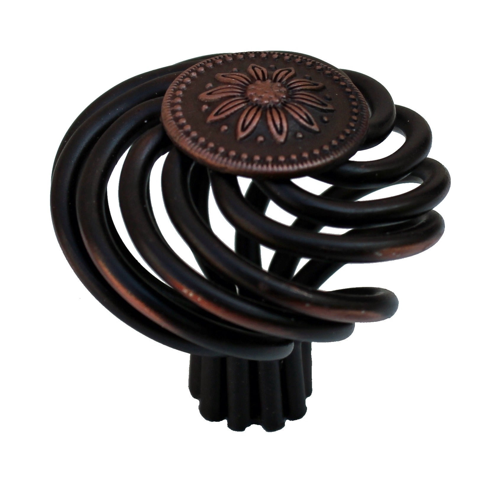 GlideRite 1.5 in. Flower Birdcage Cabinet Knobs, Rustic Bronze, Pack of 25