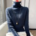 thumbnail image 2 of Chandail Col Roulé pour Femmes Hiver Tricoté Ajusté Col Montant Doux Chaud Confortable Décontracté Élégant Confortable, 2 of 5